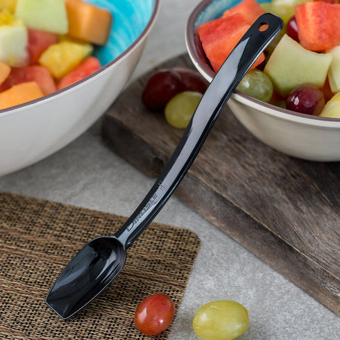 Carlisle FoodService Products Plastic Solid Spoon, 10 Inches, Black, (Pack of 12)...