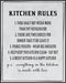 Posterizer 1 pcs-Kitchen Print-Funny Quotes-5 kitchen rules-Kitchen & Bar Art-Comedy Art-Art Poster Print for Home, Office, Store, Bar- unframed w...