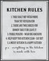 Posterizer 1 pcs-Kitchen Print-Funny Quotes-5 kitchen rules-Kitchen & Bar Art-Comedy Art-Art Poster Print for Home, Office, Store, Bar- unframed w...