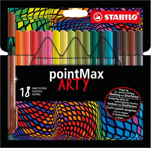 STABILO ARTY PointMax Pen Set of 18, Pack of 18, Multicolor...