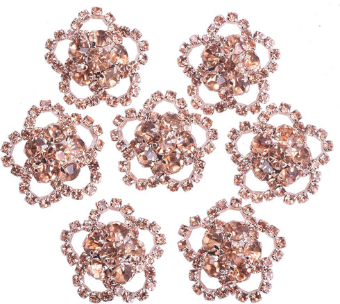 KAOYOO 10Pcs Crystal Rhinestone Flowers Embellishments Buttons Sew on Buttons for DIY,Decoration(23mm)...