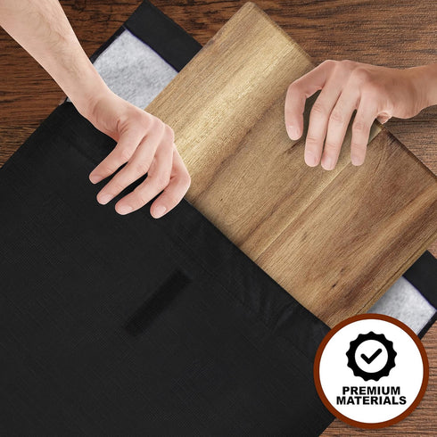 Sorfey Felt Lined Dining Table Leaf Storage Bag with Velcro Closure, Water Resistant and Scratch Resistant, 52" x 28", Black…...