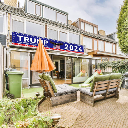 Trump Banner, 118.11x19.69 Inch Trump 2024 Banner Fence Large Trump Banners and Signs 2024 Save America with All Strength Banner Trump Flags Trump...
