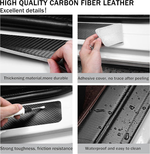 5PCS Door Sill Guard Decoration Stickers for Dodge Charger Challenger Durango Journey Universal Fit to All Dodge Cars Fiber Leather Door Sill Prot...