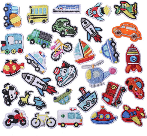 Embroidered Car Patches, Cute Car and Vehicle Iron on/Sew on Patches Applique for Clothes, Dress, Hat, Jeans, Backpacks, DIY Accessories (Pack of ...