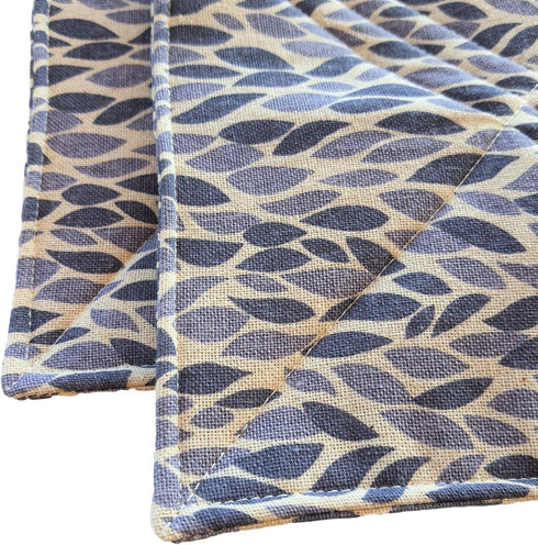 CUSHYSTORE Pot Holder Navy Leave Blue Cottage Style Oven Pads for Cooking Kitchen 7.75", 2 Packs...