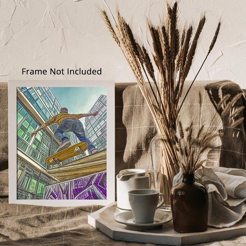 Posterizer-abstract colorful rustic street art-skateboarding-Retro Art-Abstract & Modern Art-Gift for Street Art, Mural Fans- unframed wall art...