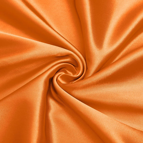 Charmeuse Satin Fabric by The Yard, 60 Inch Wide Orange Satin Fabric Shiny & Soft Cloth Fabric, Silky Satin Fabric for Bridal Dress, Wedding Decor...