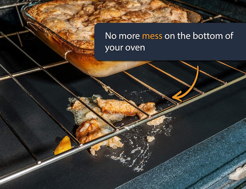 Oven Liners for Bottom of Oven - 2 Pack Large Heavy Duty Mats, 17”x25” Non-Stick Reusable Liner for Electric, Gas, Toaster Ovens, Grills - BPA & P...
