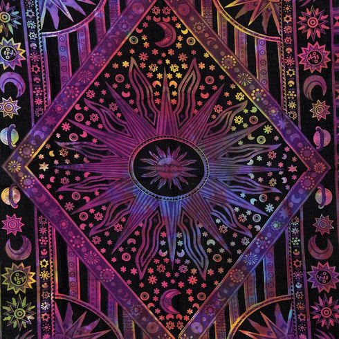 THE ART BOX Multi Purple Mandala Sun and Moon Aesthetic Wall Tapestry – Celestial Cotton Wall Hanging for Bedroom Indie Decor...