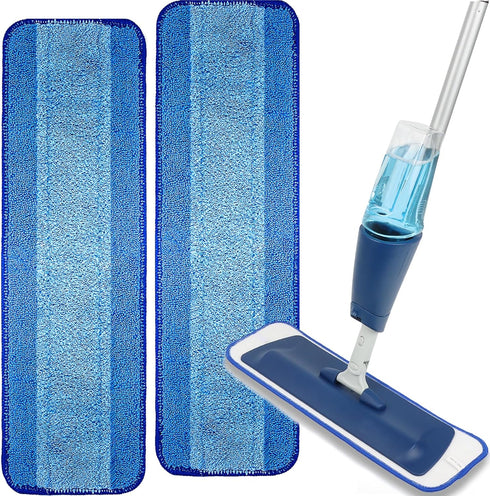 2 Pack Microfiber Cleaning Pad Mop Replacement Pad Compatible with Bona Mops - Reusable Hardwood Floor Cleaner Pads Refills Machine Washable - 18 ...