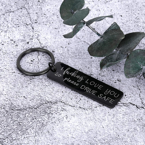 Birthday Anniversary Keychain Gift for Men Husband Fathers Day from Wife Girlfriend Boyfriend Drive Safe Keychain for Son Daughter Dad Friends Val...