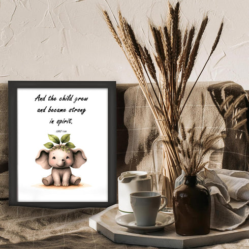 Posterizer 1 pcs-Child Grew and Became Strong- Bible Verse-Religious Posters-Kids Room Art-Gift for Daughter, Son, Kids-decor for nursery toddlers...