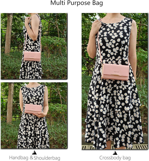 PORT&LOTUS Crossbody Handbag for Women PU Leather Bag...