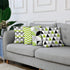 ArtSocket Set of 4 Throw Pillow Covers Green Black Lime Mosaic Pattern Gray Grey White Retro Triangles Geometric Decorative Pillow Cases Home Deco...