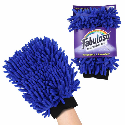 Fabuloso Microfiber Cleaning Mitt, 3 Pack, Blue | Lint-Free, Scratch-Free Cleaning Glove for Surfaces and Furniture | Microfiber Dustless Hand Clo...
