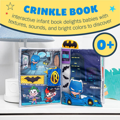 My First Comic Soft Book - Kids Preferred DC Comics The Batman Brave Little Heros Baby Crinkle Soft Sensory Book with Soft Fabric for Babies, 6.25...