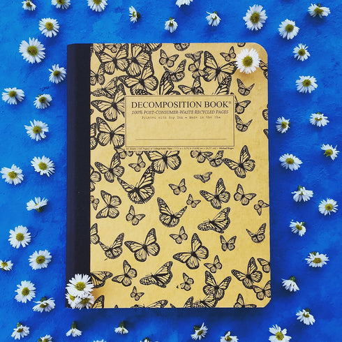 Decomposition Monarch Migration College Ruled Composition Notebook - 9.75 x 7.5 Journal with 160 Lined Pages - Cute Notebooks for School Supplies,...