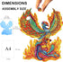 Wooden Puzzles for Adults, Phoenix Puzzle, 10.6'' x 8.6'', 128 Pieces, Gift for Adults, Wood Puzzles Adult, Wood Cut Puzzles, Animal Shaped Puzzle...