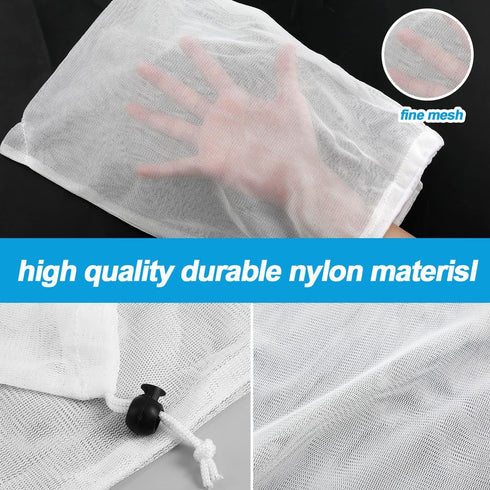 8pcs Pool Vacuum Filter Bag, 12.2x9inch Fine Mesh Bag Reusable Fine Sewing Mesh Filter Bags Aquarium Swimming Pool Vacuum Bag Replacement for Pool...