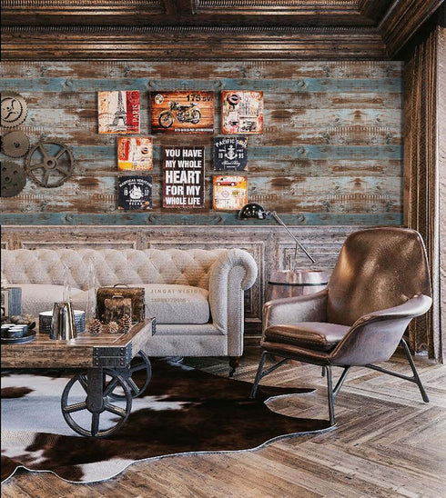 Dimoon 197''x17.7'' Thicken Wood Peel and Stick Wallpaper Waterproof Wood Contact Paper Wood Wall Paper Removable Self Adhesive Faux Rustic Wood G...