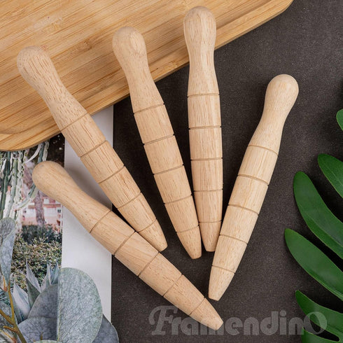 Framendino, 5 Pack Wooden Plant Dibber Wood Garden Dibber Sow Dibber Seedling Gardeners Planting Tools Planting Dibble for Seed Plants...
