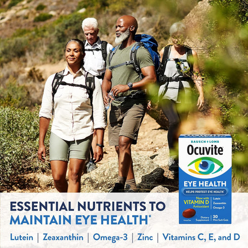 Ocuvite Eye Vitamin & Mineral Supplement, Contains Zinc, Vitamins C, E, Omega 3, Lutein, & Zeaxanthin, 30 Softgels...