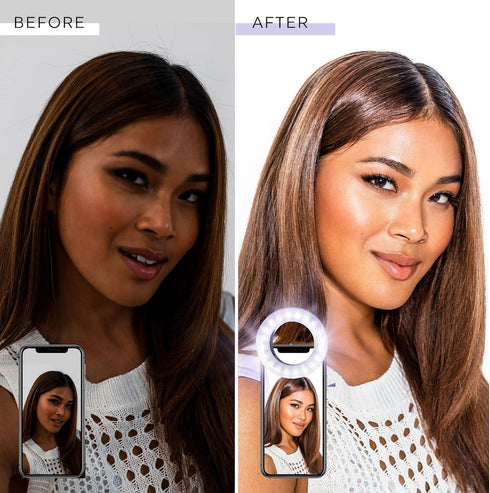 Selfie One - Ring Light for Phone, iPhone, Android or Laptop | 3 Adjustable Light Modes | Rechargeable Batteries | Clip On Design | Perfect for Be...