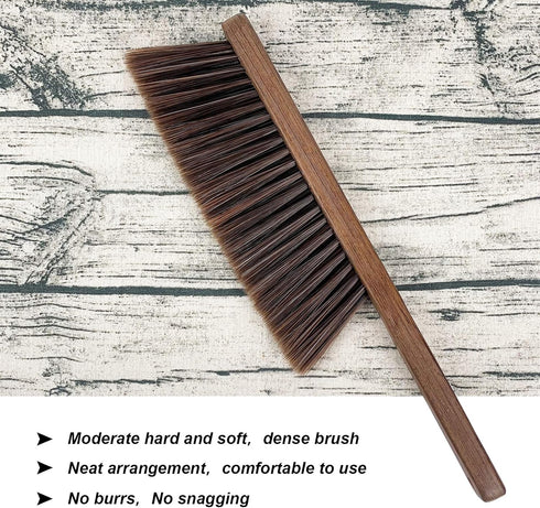 Hand Broom Cleaning Brushes-Soft Bristles Dusting Brush for Cleaning Car/Bed/Couch/Draft/Garden/Furniture/Clothes,Wooden Handle...