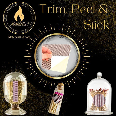 Full Sheet Adhesive Match Striker Sticker Paper (8.5"x11") | Replacement Stryker Stricker for Safety Matches | Peel & Stick Flint Lighter Dot Pad ...