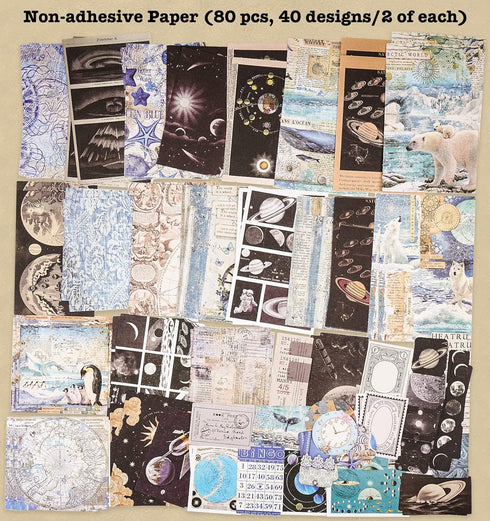 Knaid 200 Pieces Vintage Ephemera Bundle Junk Journal Kit Scrapbook Supplies Paper Sticker Material Pack for Art Journaling Bullet Journals Planne...