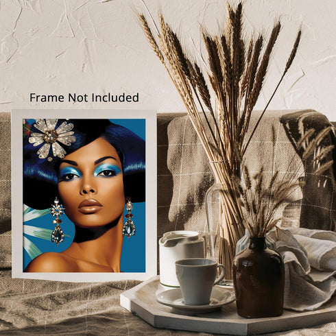 Posterizer 1 pcs-vintage African woman with flowers collage-Afro-American Art Collection-Abstract & Modern Art-Gift for Women, Fashionistas, Desig...