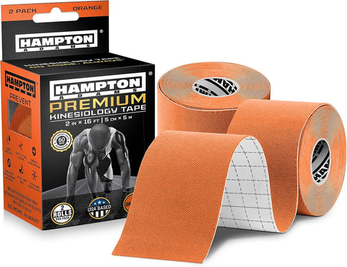 Hampton Adams | As Seen on Shark Tank | Elastic Kinesiology Tape (2-Pack) | Uncut Athletic Tape Supports & Protects Muscles Knees Shoulders & Plan...