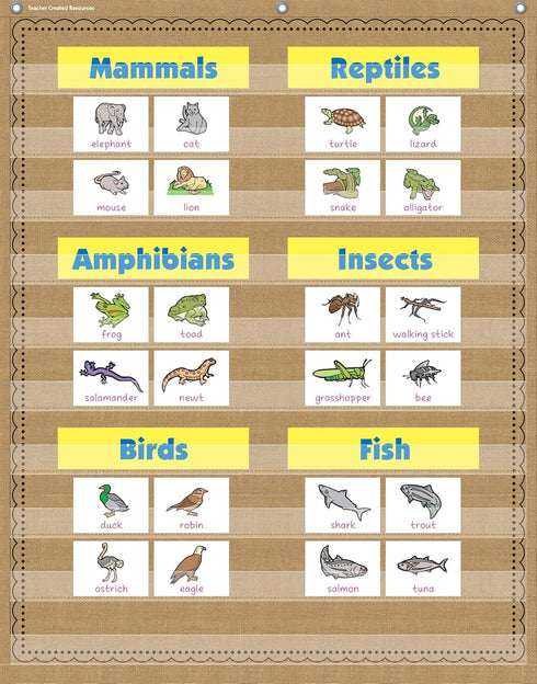 Burlap 10 Pocket Pocket Chart (34" x 44")...
