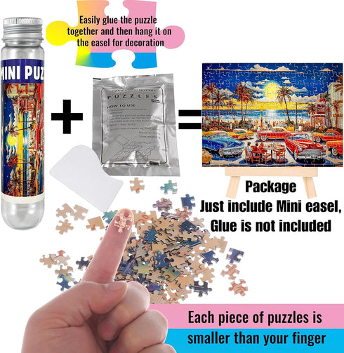 Small Jigsaw Puzzles for Adults 150 Pieces Vintage American illustration Mini Jigsaw Puzzles Oil Painting Challenging Mini Puzzles Tiny Jigsaw Puz...