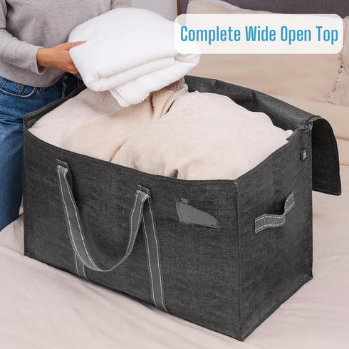 VENO 2 Pack Moving Bags, Moving Supplies, Moving Boxes, College Packing Storage Boxes with Lids Alternative, Heavy Duty Totes, Extra Large, Sturdy...