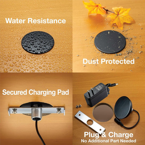 NTW Furniture Embedded Wireless Charging Pad – Easy Install, Universal Compatibility, Flat TX Module, Waterproof, Desk/Bedside/Office Use – Charge...