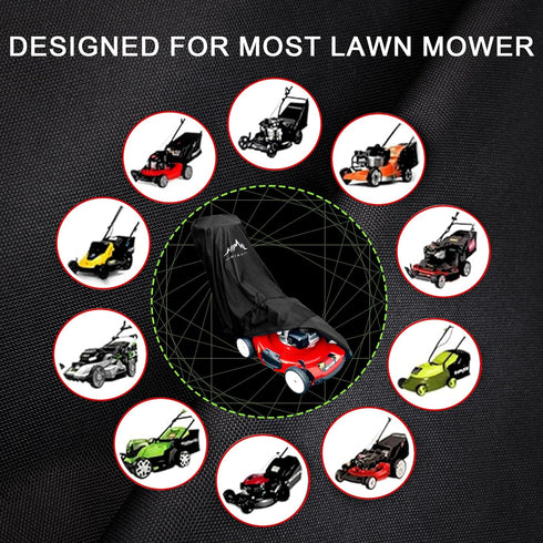 Himal Outdoors Lawn Mower Cover - Heavy Duty 600D Polyester Oxford Waterproof, UV Protection Universal Fit with Drawstring & Cover Storage Bag, Bl...