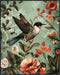 Posterizer 1 pcs-dainty pink flowers and beautiful bird-Floral & Botanical Art-Abstract & Modern Art-Decor for Home & Office- UNFRAMED Wall Art...