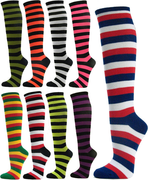 1/2" Stripe Fashion/Costume Knee High Socks, 1 PAIR...