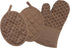 Sticky Toffee Oven Mitt and Pot Holder Set of 3 – Brown Non-Slip Silicone Kitchen Hot Pads and Mitts, 100% Cotton Shell, Oeko-Tex Cotton...