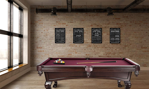 Hathaway Billiard Game Rules Wall Art – Framed Chalkboard-Style with Official Pool Table Rules, Matte Black Wood Frame, Acrylic Front & Preinstall...