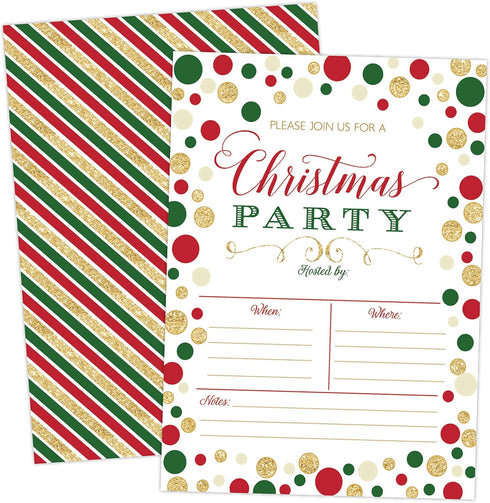 Your Main Event Prints Christmas Party Invitation - Christmas Party Invite - Holiday Party Invitations - 20 Fill-In Invitations and Envelopes...