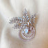 Flower Shape Brooch Pin - CZ Stones & Pearl White Gold Perfect for Weddings Bridal Parties Ideal for Daily Wear Formal Fashion Look for Women...