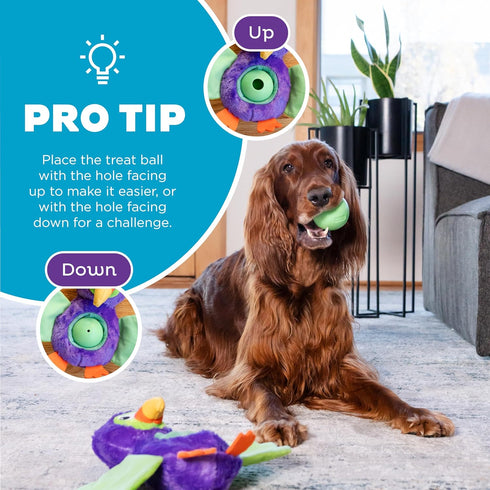 Outward Hound Nina Ottosson Hide-Ablez Interactive Plush Dog Puzzle with Treat Ball Dog Enrichment Toys, Plush, Toucan, Multicolored...