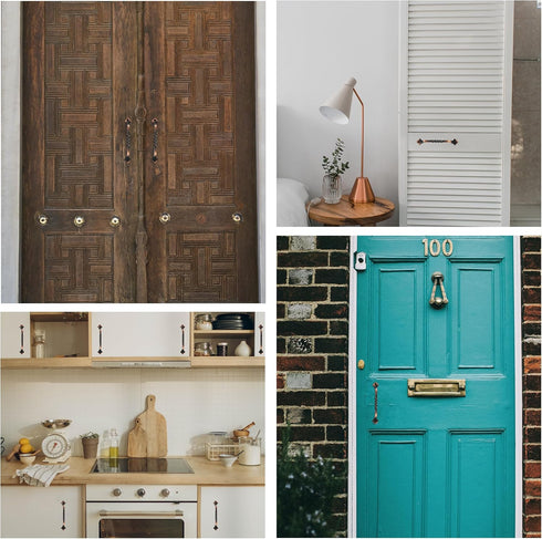 OVOV 2 Pack Barn Door Pull Handle Hardware for Wooden Garden Gate Shed Cabinet Door (Copper)...