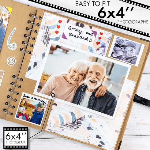 Bstorify Scrapbook Album 60 Pages (8 x 8 Inch) Brown Thick 200gsm Kraft Paper, Photo Album Scrapbook, Memory Book - Ideal for Your Scrapbooking Al...