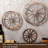 Qunclay 3 Pcs Wooden Wagon Wheel Decor 12/10/8 Inch Old Western Western Wall Decor Farmhouse Wagon Wheels Rustic Yard Wall Art Decor Hanging Decor...