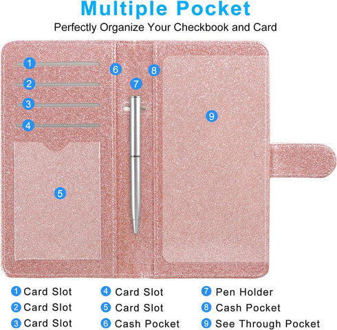 ACdream Checkbook Cover, Leather RFID Blocking Check Book Wallet...