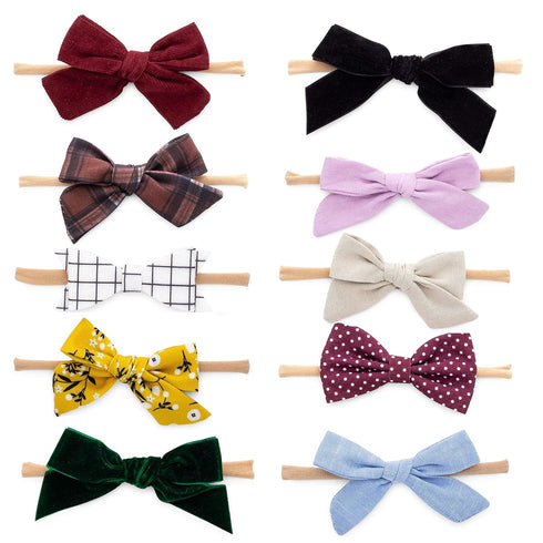 Parker Baby Girl Headbands and Bows, Assorted 10 Pack of Hair Accessories for Girls - "The Anne Set"...